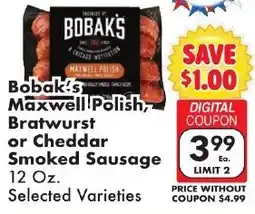 Fairplay Bobak's Maxwell Polish, Bratwurst or Cheddar Smoked Sausage offer