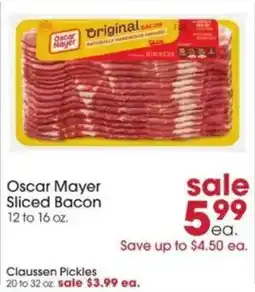 Giant Eagle Oscar Mayer Sliced Bacon offer