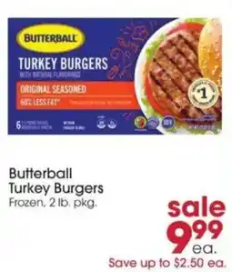 Giant Eagle Butterball turkey burgers offer