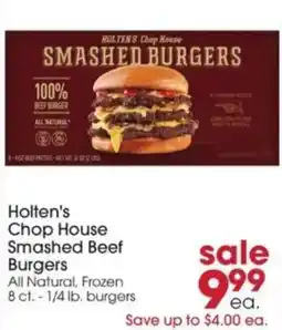 Giant Eagle Holten's Chop House Smashed Beef Burgers offer