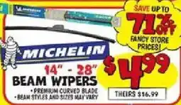 Ollie's Michelin beam wipers offer