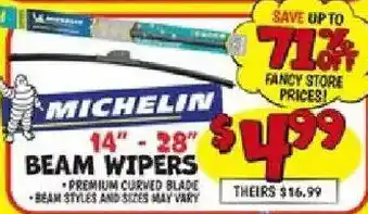 Ollie's Michelin beam wipers offer