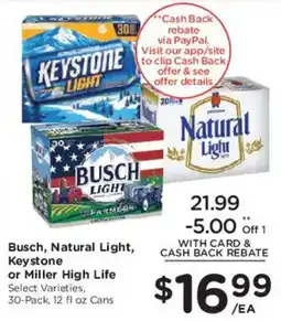 Smith's Busch, Natural Light, Keystone or Miller High Life offer