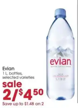 Giant Eagle Evian 1 L bottles offer