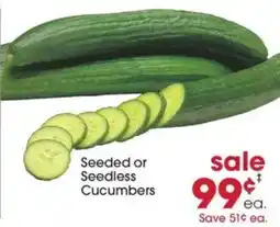 Giant Eagle Seeded or Seedless Cucumbers offer