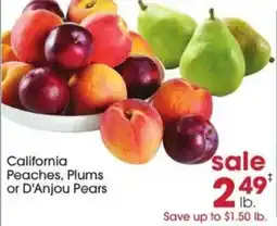 Giant Eagle California Peaches, Plums or D'Anjou Pears offer