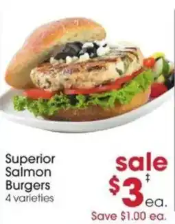 Giant Eagle Superior Salmon Burgers offer