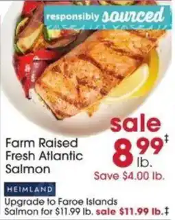 Giant Eagle Heimland farm raised fresh atlantic salmon offer