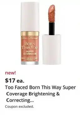 JC Penney Too Faced Born This Way Super Coverage Brightening & Correcting Concealer offer