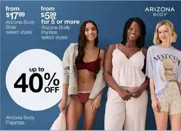 JC Penney Arizona Body Pajamas offer
