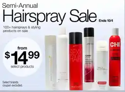 JC Penney Hairspray Sale offer