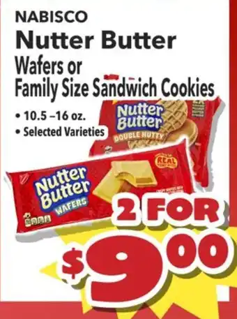 Nabisco nutter butter wafers or family size sandwich cookies
