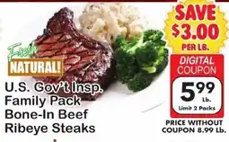 Fairplay Fresh Natural! U.S. Gov't Insp. Family Pack Bone-In Beef Ribeye Steaks offer