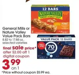 Giant Eagle General Mills or Nature Valley Value Pack Bars offer