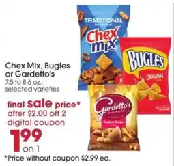 Giant Eagle Chex Mix, Bugles or Gardetto's offer