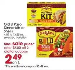 Giant Eagle Old El Paso Dinner Kits or Shells offer