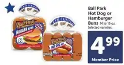 Safeway Ball Park Hot Dog or Hamburger Buns offer