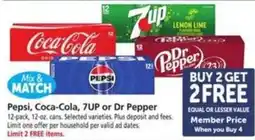 Safeway Pepsi, Coca-Cola, 7UP or Dr Pepper offer