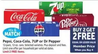 Pepsi, Coca-Cola, 7UP or Dr Pepper
