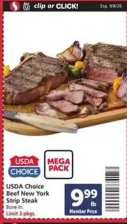 Safeway Usda Choice Beef New York Strip Steak offer