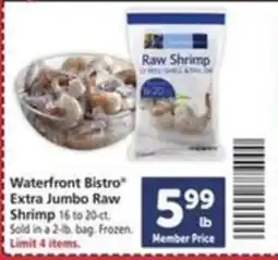 Safeway Waterfront Bistro extra jumbo raw shrimp offer