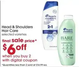 Giant Eagle Head & Shoulders Hair Care offer