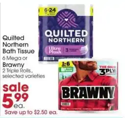 Giant Eagle Quilted Northern Bath Tissue or Brawny offer
