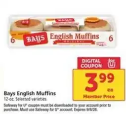 Safeway Bays English Muffins offer