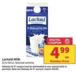 Safeway Lactaid Milk offer