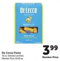 Safeway De Cecco Pasta offer