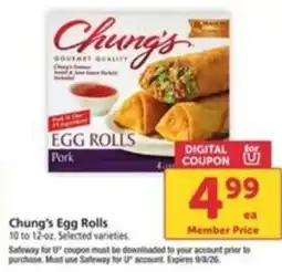 Safeway Chung's Egg Rolls offer