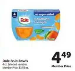 Safeway Dole Fruit Bowls offer