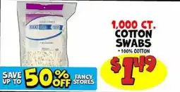 Ollie's Fancy Stores cotton swabs offer