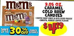 Ollie's M&M's caramel cold brew candies offer