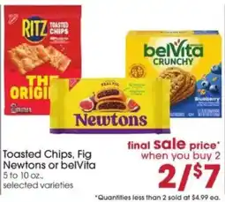 Giant Eagle Ritz Toasted Chips, Fig Newtons or belVita offer