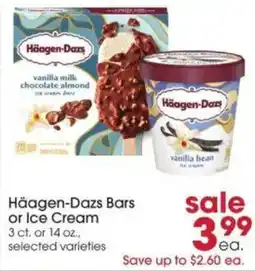 Giant Eagle Häagen-Dazs Bars or Ice Cream offer
