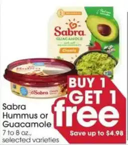 Giant Eagle Sabra Hummus or Guacamole offer