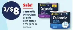 Family Dollar Cottonelle Ultra Clean or Soft Bath Tissue offer