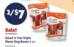 Family Dollar Good 'n Fun Triple Flavor Dog Bones offer