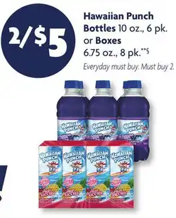 Family Dollar Hawaiian Punch Bottles 10 oz., 6 pk. or Boxes 6.75 oz., 8 pk offer