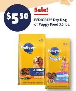 Family Dollar PEDIGREE Dry Dog or Puppy Food offer