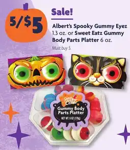 Family Dollar Albert's Spooky Gummy Eyez Sweet Eatz Gummy Body Parts Platter offer