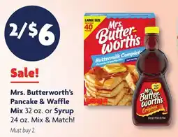Family Dollar Mrs. Butterworth's Pancake & Waffle Mix 32 oz. or Syrup 24 oz offer