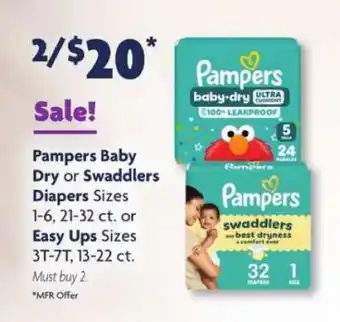 Pampers Baby-Dry or Swaddlers Diapers