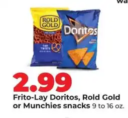 Hy-Vee Frito-Lay Doritos, Rold Gold or Munchies snacks offer