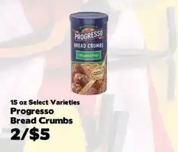 Crosby's Marketplace Progresso bread crumbs offer