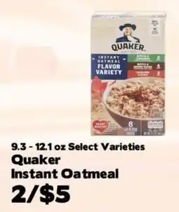 Crosby's Marketplace Quaker instant oatmeal offer