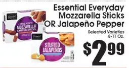 Supremo Foods Inc Essential Everyday Mozzarella Sticks OR Jalapeño Pepper offer
