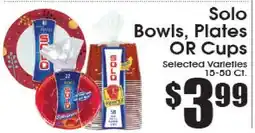 Supremo Foods Inc Solo Bowls, Plates OR Cups offer