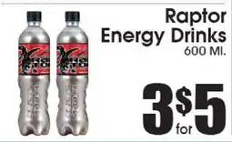 Supremo Foods Inc Raptor Energy Drinks offer